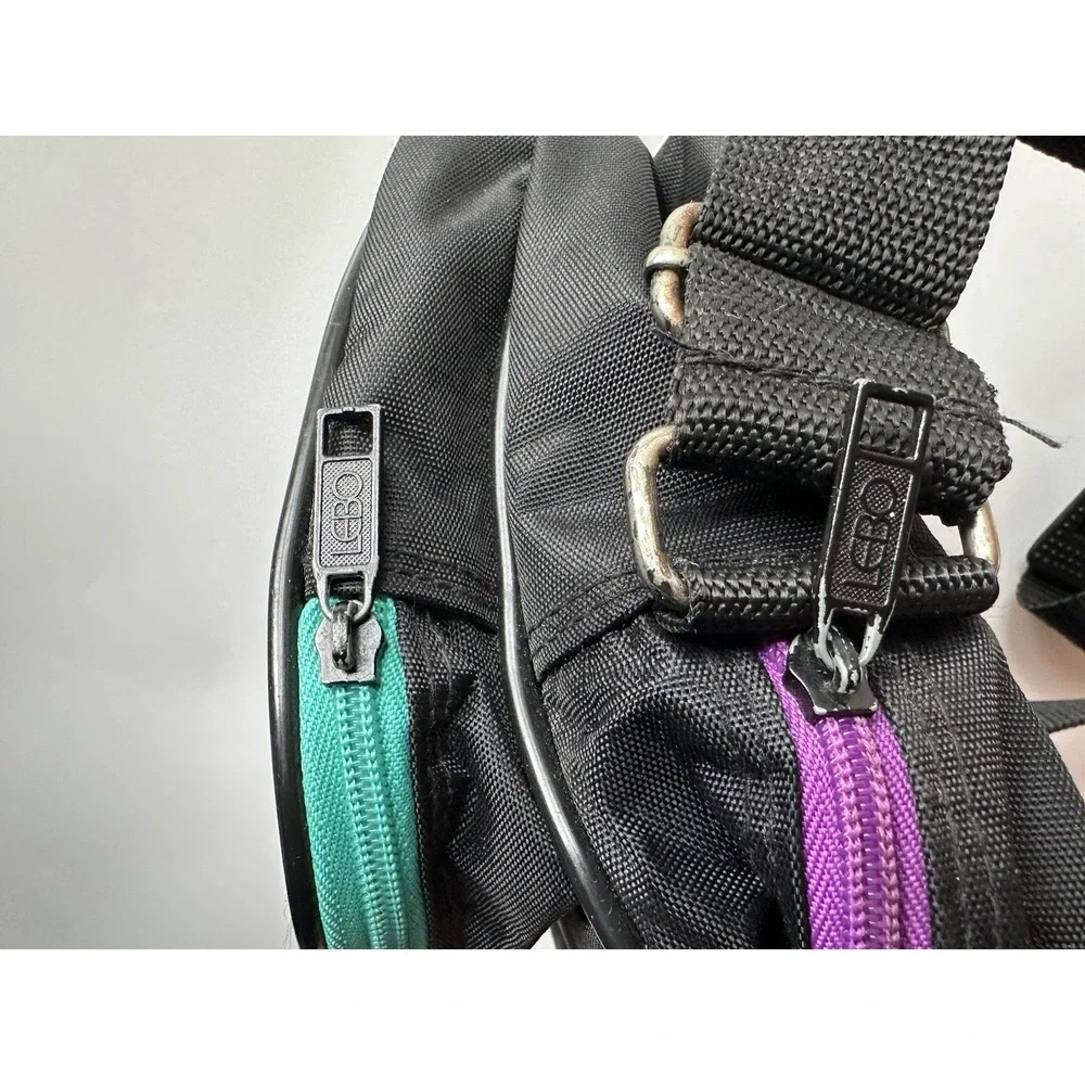 Lebo Voyager Vintage Padded Camera Bag Shoulder Bag Black Purple Teal READ